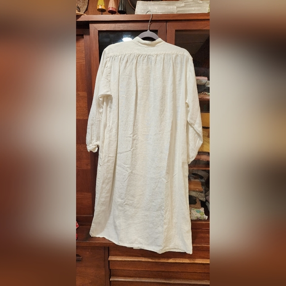 Fog Linen Work shirt dress. One size. Side pockets. 100% Lithuanian linen. - Picture 4 of 4